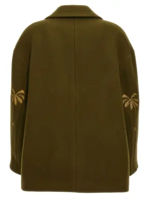 Palm embroidery coat PWER021F23FAB00156765676 PALM ANGELS Green