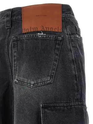 'Parachute' jeans 100% cotton PALM ANGELS Gray