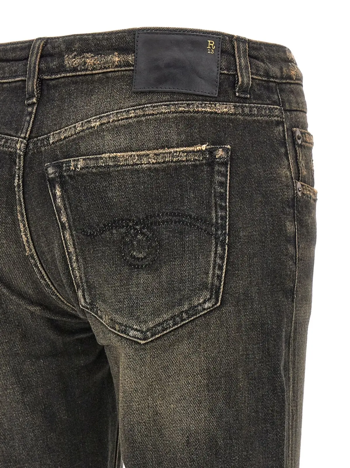 Джинси R13 Boy Straight Чорні 4 'Boy Straight' jeans 92% cotton