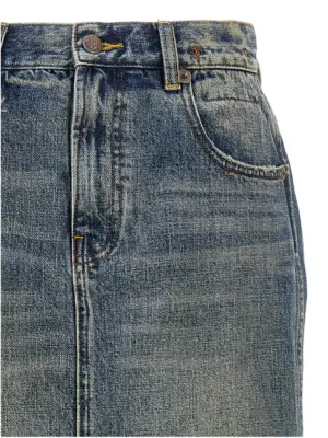 'Devon Side Slit' skirt Woman R13 Blue