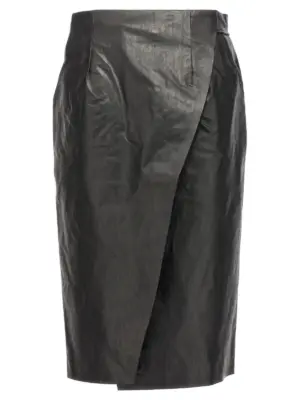 'Wrap Skirt Oil' skirt KASSL EDITIONS Black
