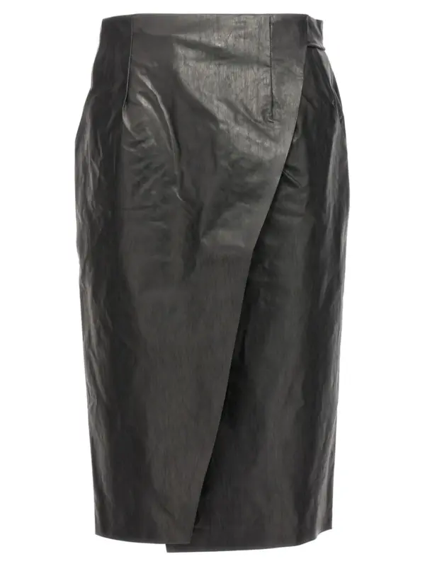 'Wrap Skirt Oil' skirt KASSL EDITIONS Black