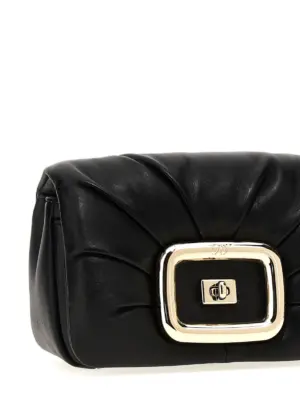 'Mini Viv' Choc' crossbody bag 100% lamb leather ROGER VIVIER Black
