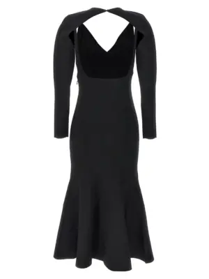 Stretch knit midi dress RMRS23003MBLACK ROLAND MOURET Black