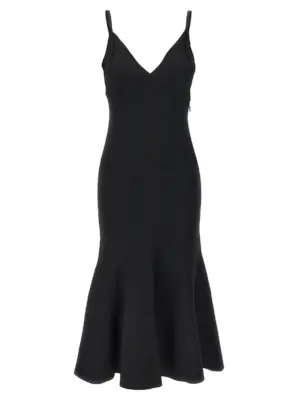 Stretch knit midi dress Woman ROLAND MOURET Black