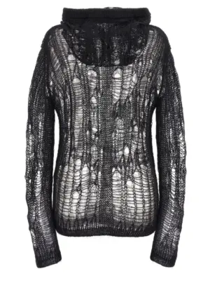 'Spider Hoodie' hooded sweater RP02D3600KNETMH09 RICK OWENS Black