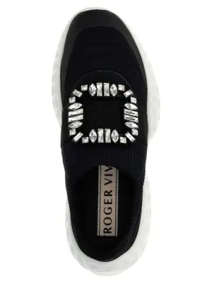 'Viv' Run Light' sneakers 41% polyurethane 25% nylon 21% polyamide 8% elastane 5% polyvinyl chloride ROGER VIVIER White/Black