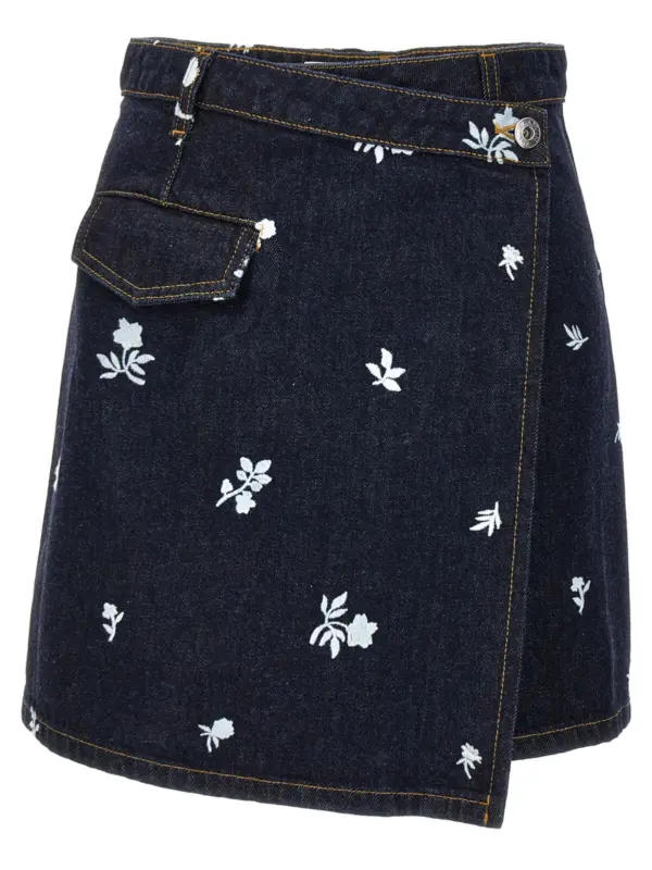 All-over embroidery skirt LANVIN Blue