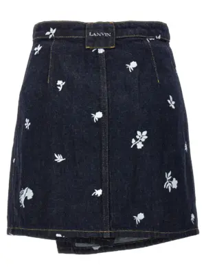 All-over embroidery skirt RWST0015D070P2429 LANVIN Blue