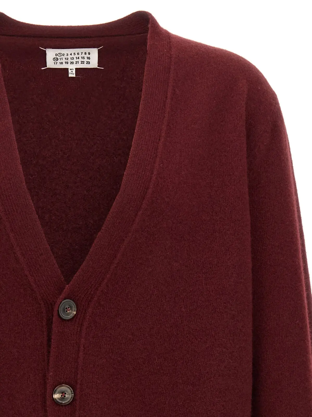 Кардиган Maison Margiela вовняний Бордовий 3 Wool cardigan Man MAISON MARGIELA Bordeaux