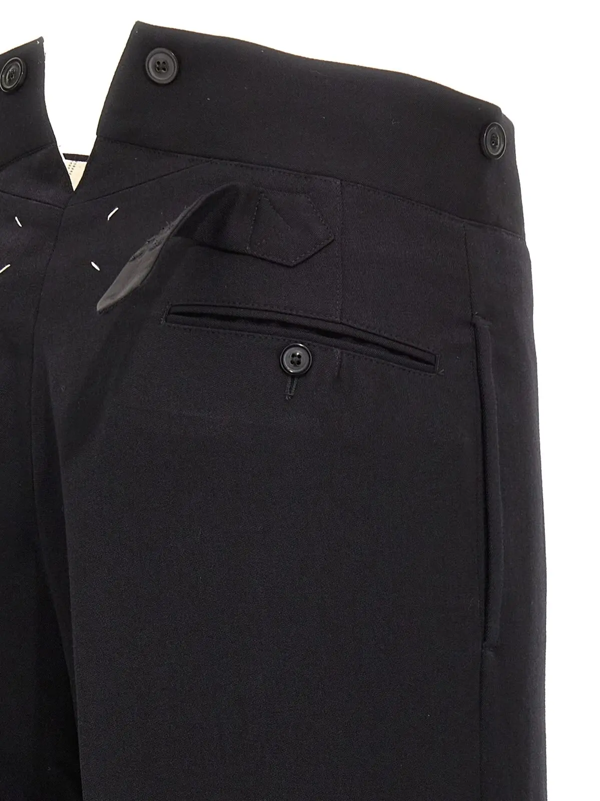 Штани Maison Margiela Strap wool Чорні 4 Strap wool pants 100% wool MAISON MARGIELA Black