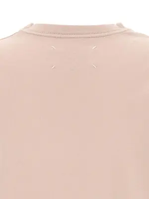 Logo embroidery t-shirt 100% cotton MAISON MARGIELA Pink