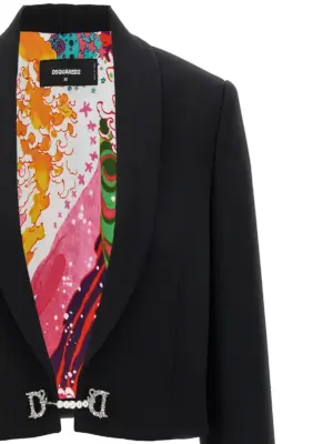 'D2 Jewel' short jacket Woman DSQUARED2 Black