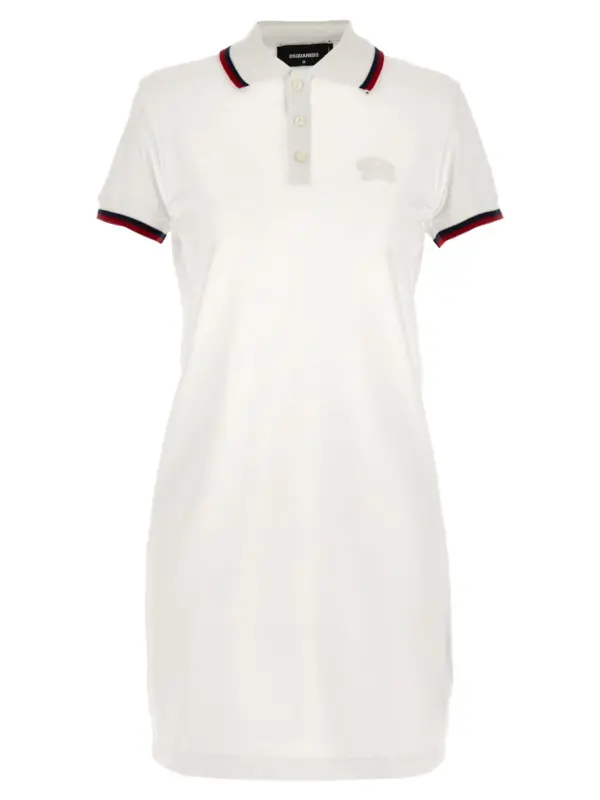 Maxi cut out polo dress DSQUARED2 White