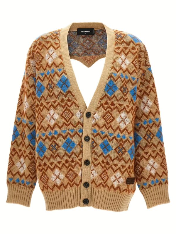 'Heart Vintage Shetland' cardigan DSQUARED2 Multicolor