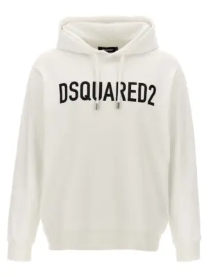Logo print hoodie DSQUARED2 White/Black
