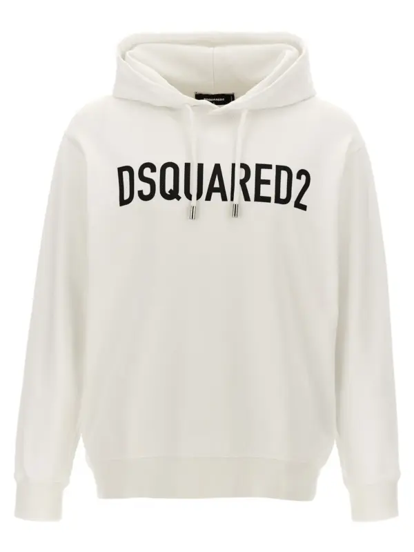 Logo print hoodie DSQUARED2 White/Black