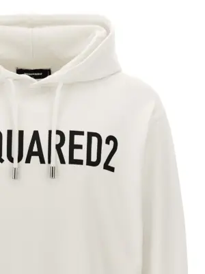 Logo print hoodie Man DSQUARED2 White/Black