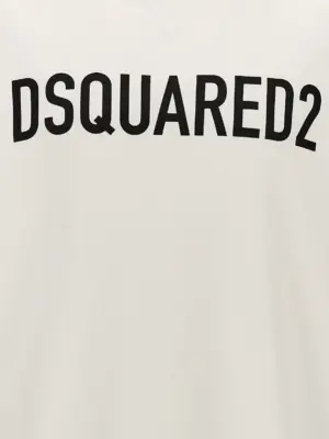 Logo print hoodie 100% cotton DSQUARED2 White/Black