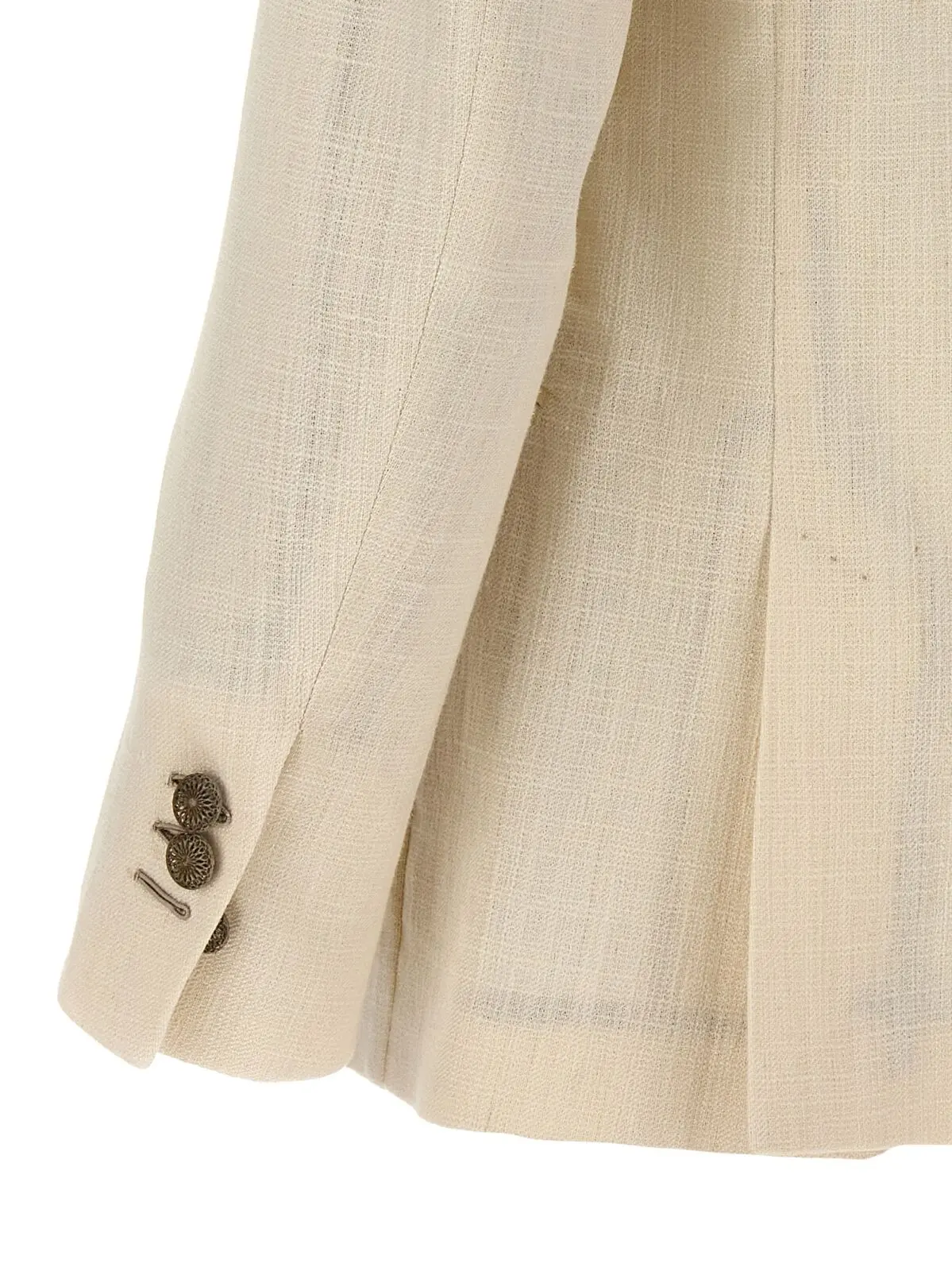 Блейзер 'Sam' Maurizio Miri Білий 4 double-breasted blazer 35% silk 35% flourofibre 19% wool 10% nylon 1% lycra MAURIZIO MIRI White