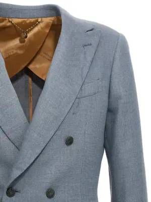 double-breasted blazer Man MAURIZIO MIRI Light Blue