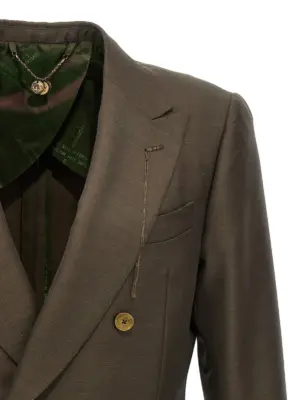 double-breasted blazer Man MAURIZIO MIRI Green