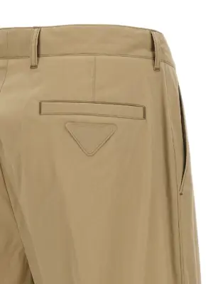 Poplin pants 78% cotton 18% polyamide 4% elastane PRADA Beige