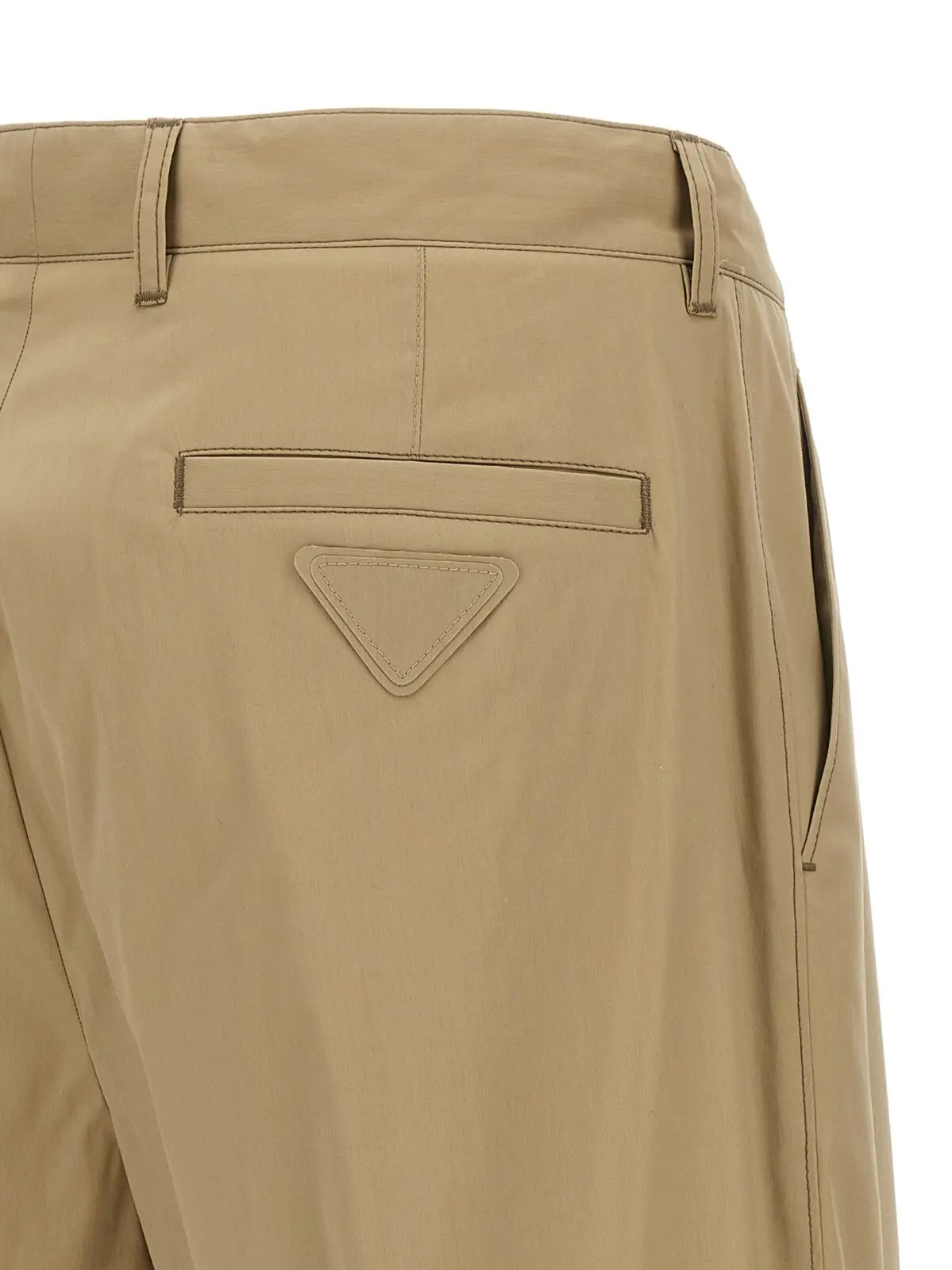 Штани з попліну Prada Бежеві 4 Poplin pants 78% cotton 18% polyamide 4% elastane PRADA Beige