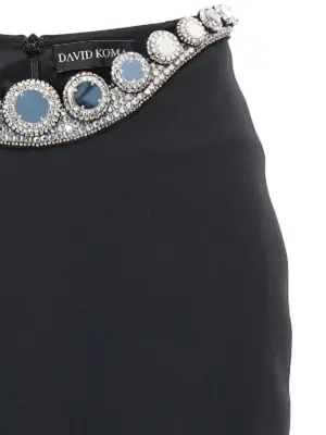 'Puffer Circle Embroidery' skirt Woman DAVID KOMA Black