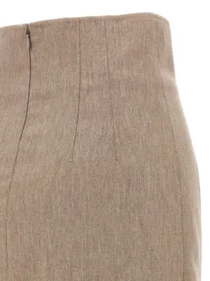 'Stephanie' midi skirt 54% viscose 27% polyester 17% virgin wool 2% elastane THE ANDAMANE Beige