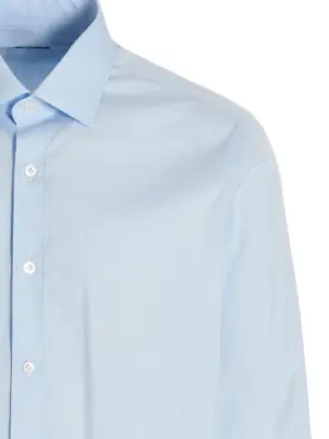 Poplin shirt Man BARBA Light Blue
