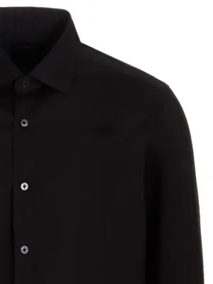 Poplin shirt Man BARBA Black