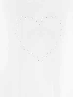 Rhinestone logo embroidery T-shirt 100% cotton GANNI White