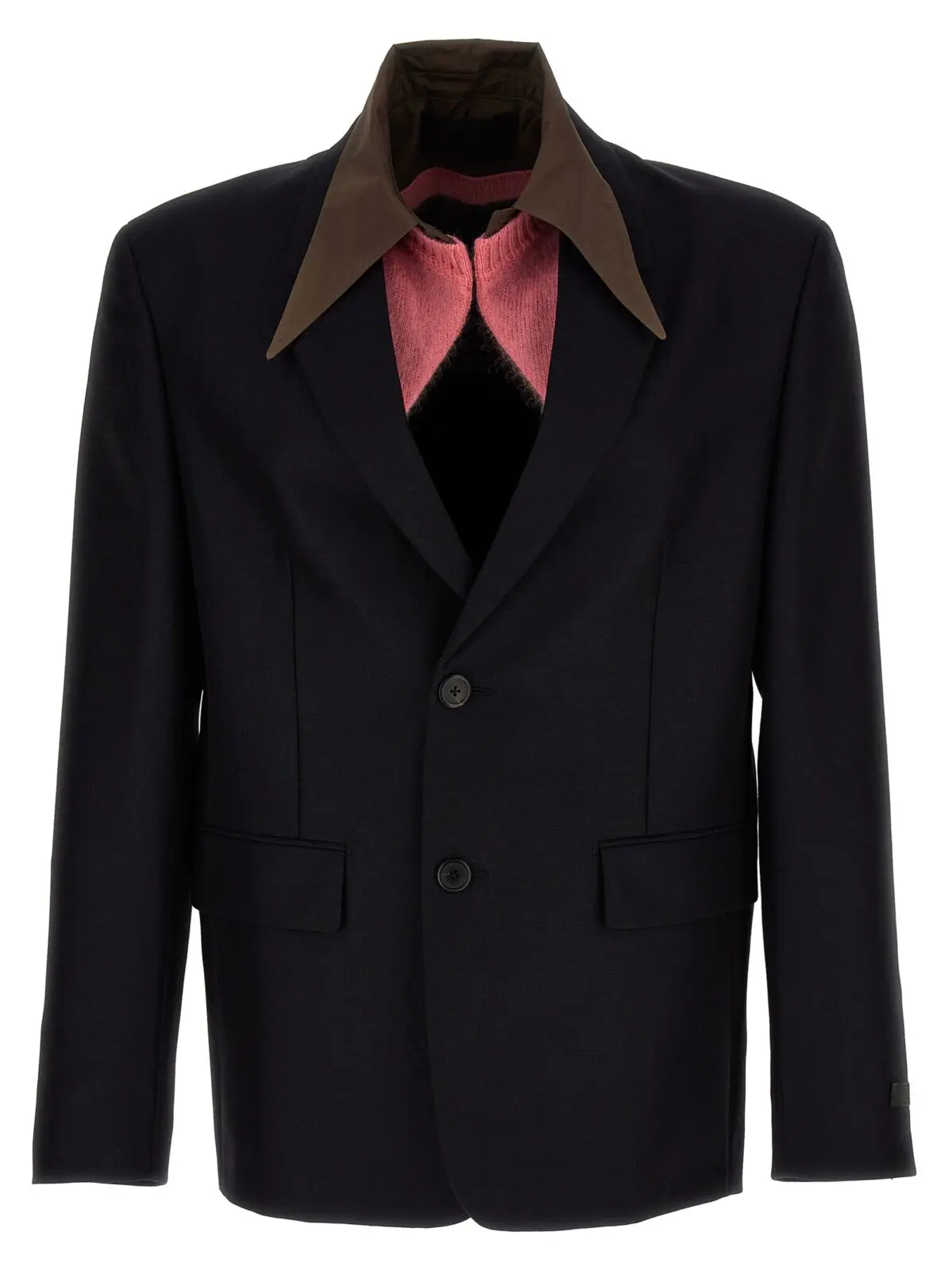Блейзер Removable collar single-breasted Prada Синій 1 Removable collar single-breasted blazer PRADA Blue