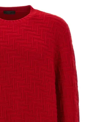 Crew neck sweater Man PRADA Red