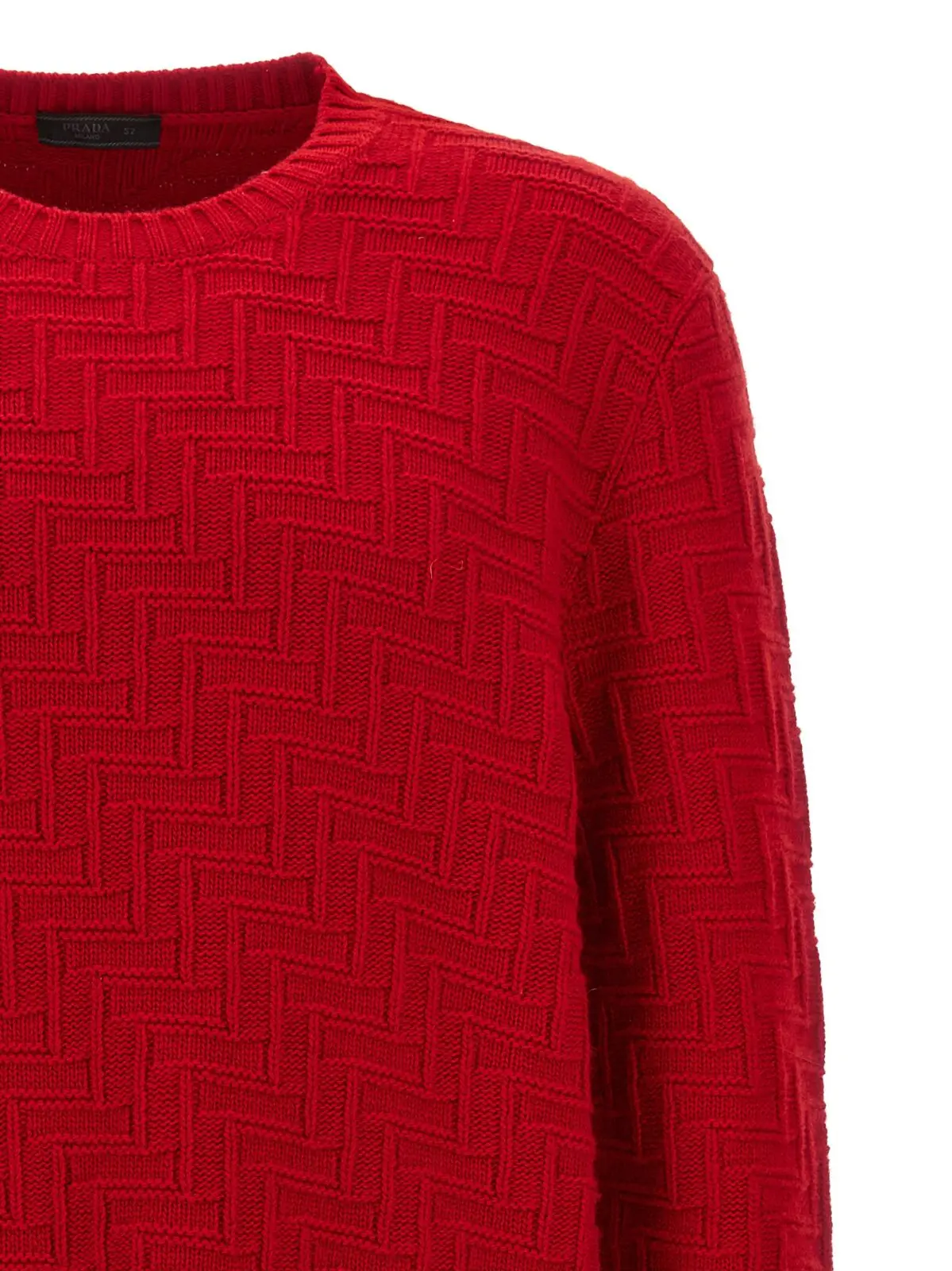Светр Prada Crew neck Червоний 3 Crew neck sweater Man PRADA Red