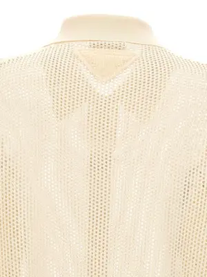 Mesh knit shirt 59% silk