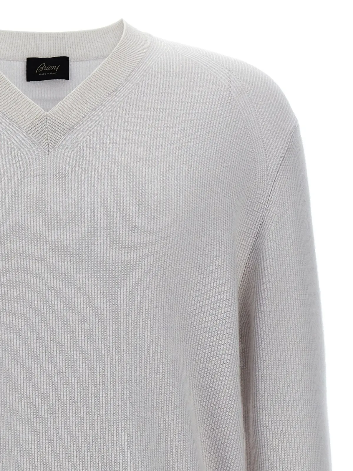 Светр з V-подібним вирізом Brioni Білий 3 V-neck sweater Man BRIONI White