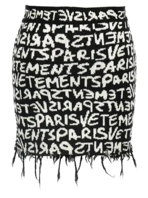 'Vetements Paris Monogram Mini' skirt WA65KN312BBLACKWHITE VETEMENTS White/Black