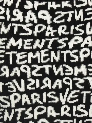 'Vetements Paris Monogram Mini' skirt 100% merino wool VETEMENTS White/Black