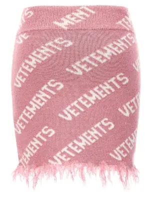 'Iconic Lurex Monogram' skirt WE64KN905PBABYPINK VETEMENTS Pink