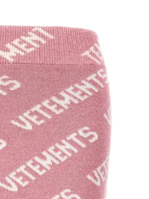 'Iconic Lurex Monogram' skirt Woman VETEMENTS Pink