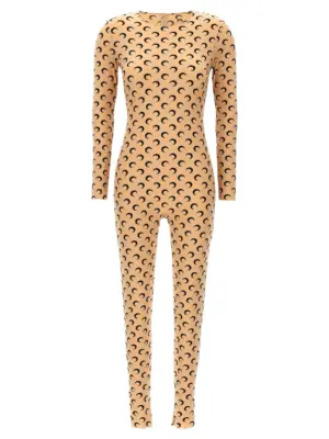 'Moon Printed' catsuit MARINE SERRE Beige