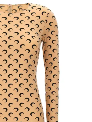 'Moon Printed' catsuit Woman MARINE SERRE Beige