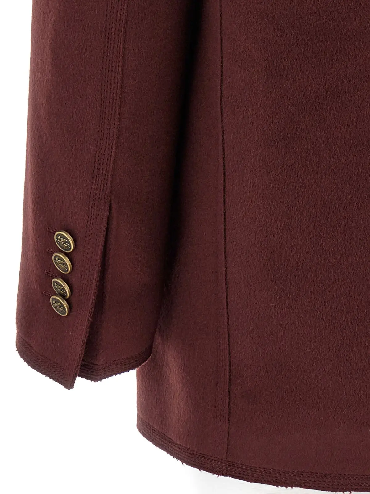 Двобортний піджак Etro Бордовий 4 Double-breasted blazer 90% wool