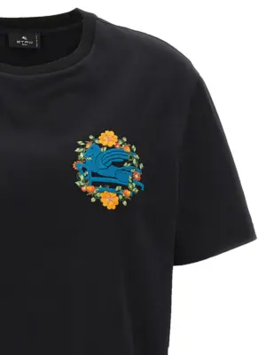 Logo embroidery t-shirt Woman ETRO Black