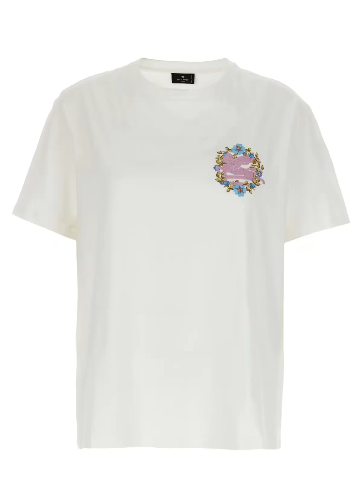 Футболка Logo embroidery Etro Білий 1 Logo embroidery t-shirt ETRO White
