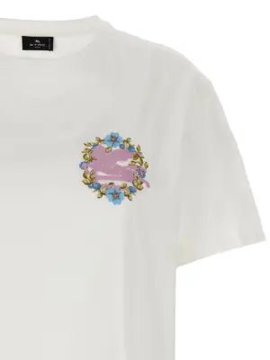 Logo embroidery t-shirt Woman ETRO White