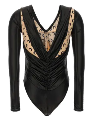 'All over moon' bodysuit WTO392BK99 MARINE SERRE Black