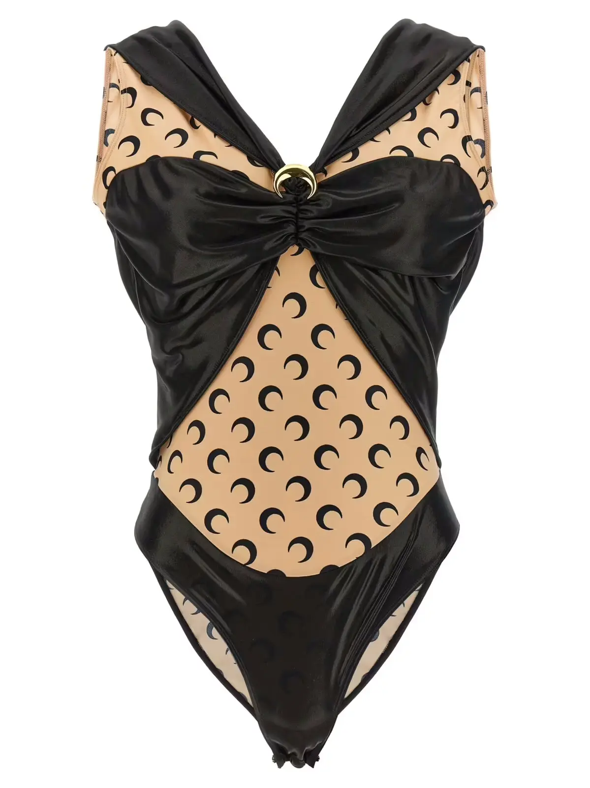 Боді з логотипом MARINE SERRE Чорний 1 Logo bodysuit MARINE SERRE Black